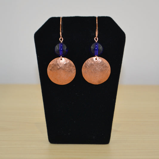 XS Copper Disc w Blue Bead