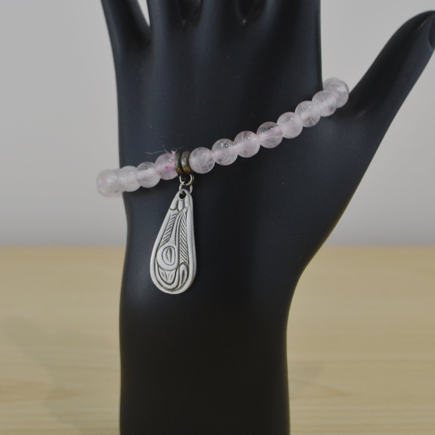 Rose Quartz Bracelet with Charm