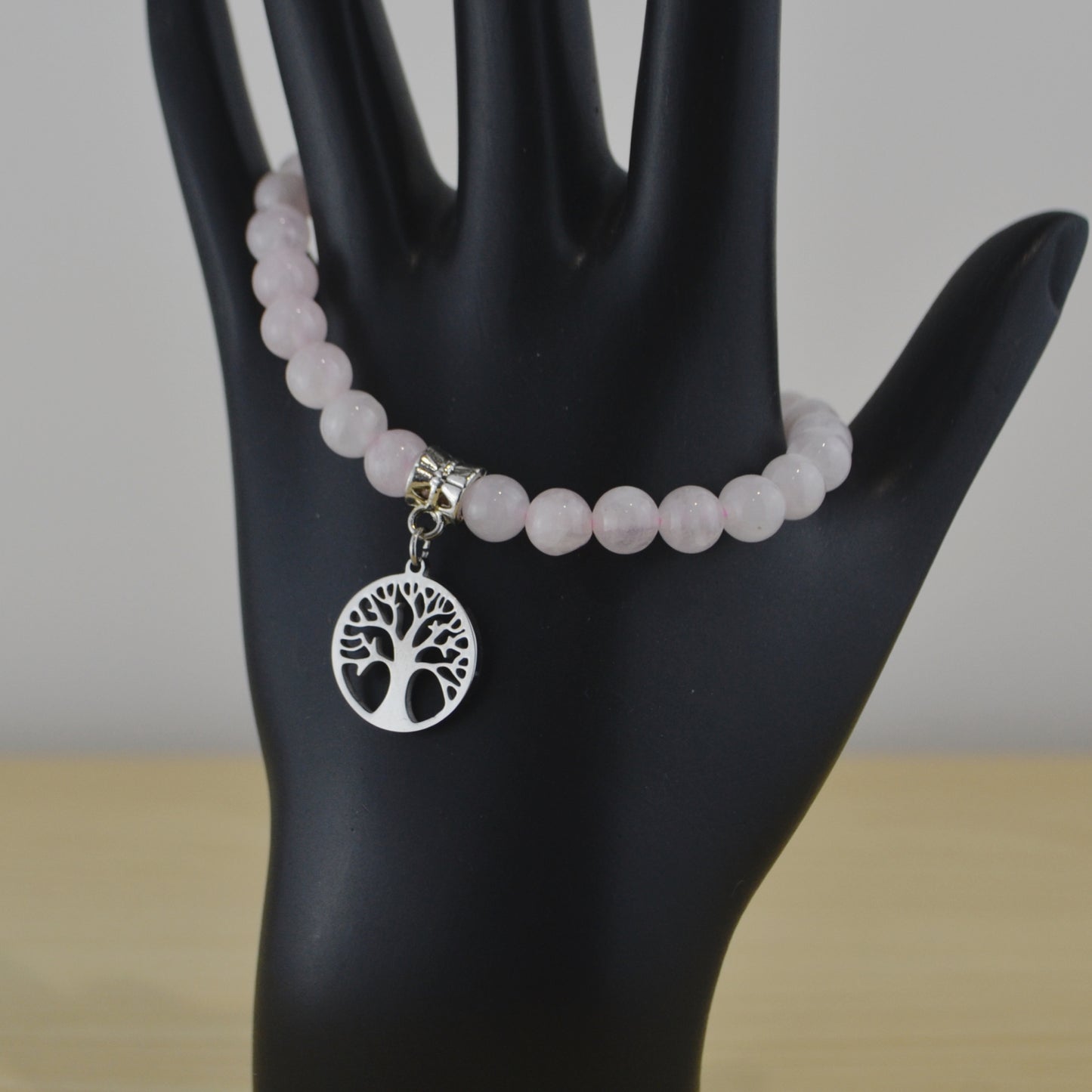 Rose Quartz Bracelet with Charm