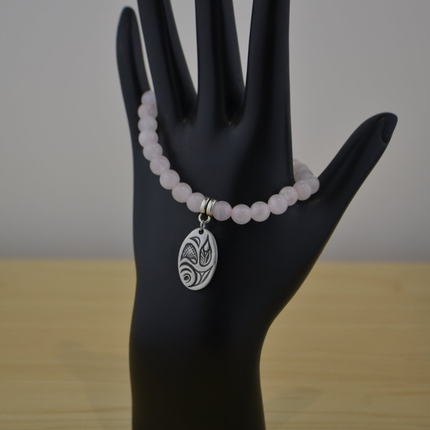 Rose Quartz Bracelet with Charm