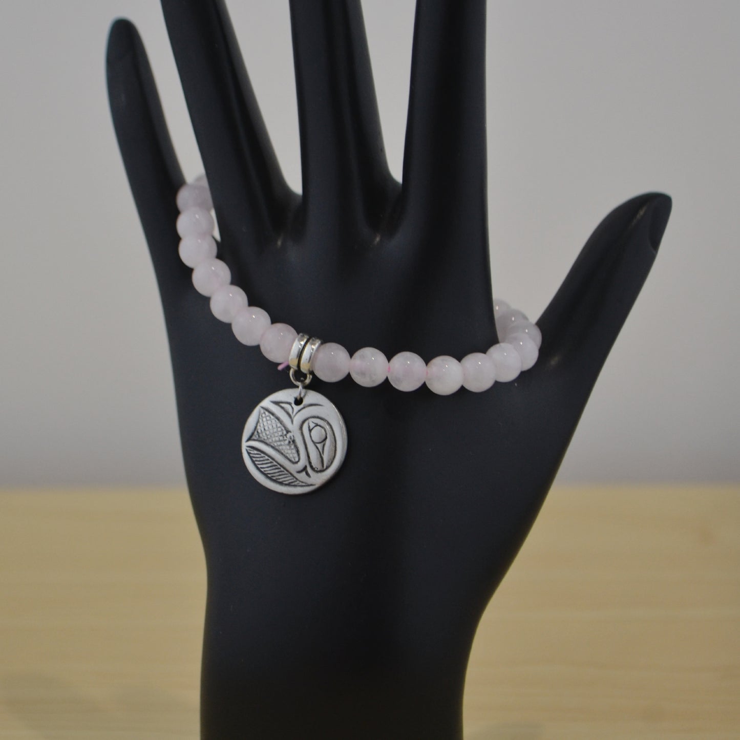 Rose Quartz Bracelet with Charm