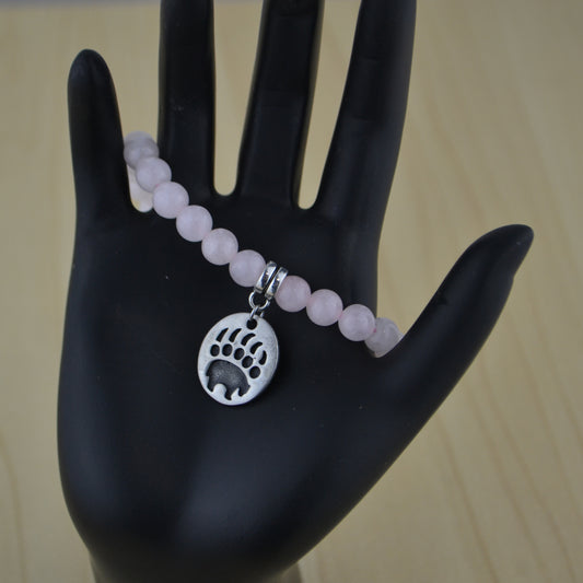 Rose Quartz Bracelet with Charm