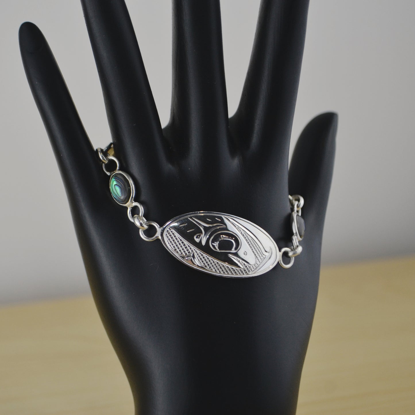 Salmon Link Bracelet w Abalone