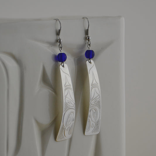 Silver Eagle Stick w Blue Bead