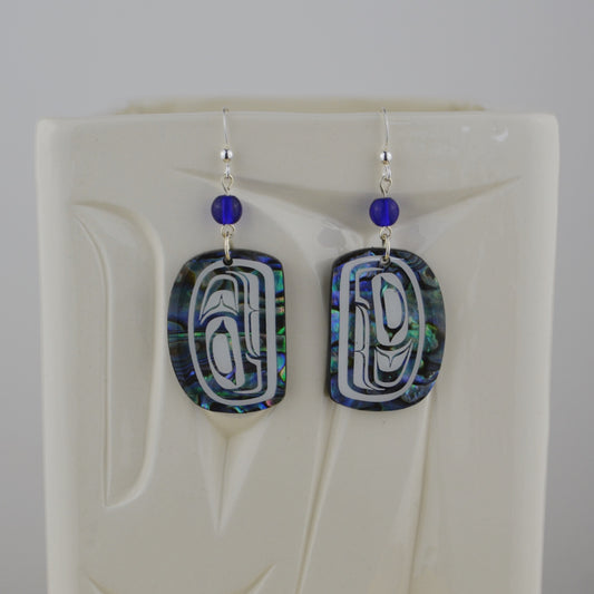 Abalone Trout Head Earrings