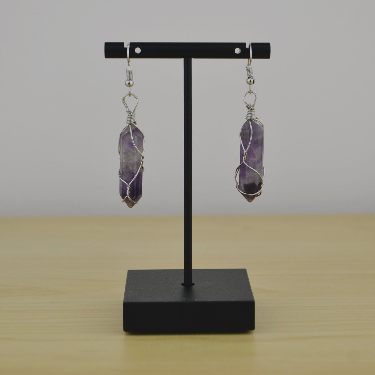 Wire Wrapped Gemstone Earrings