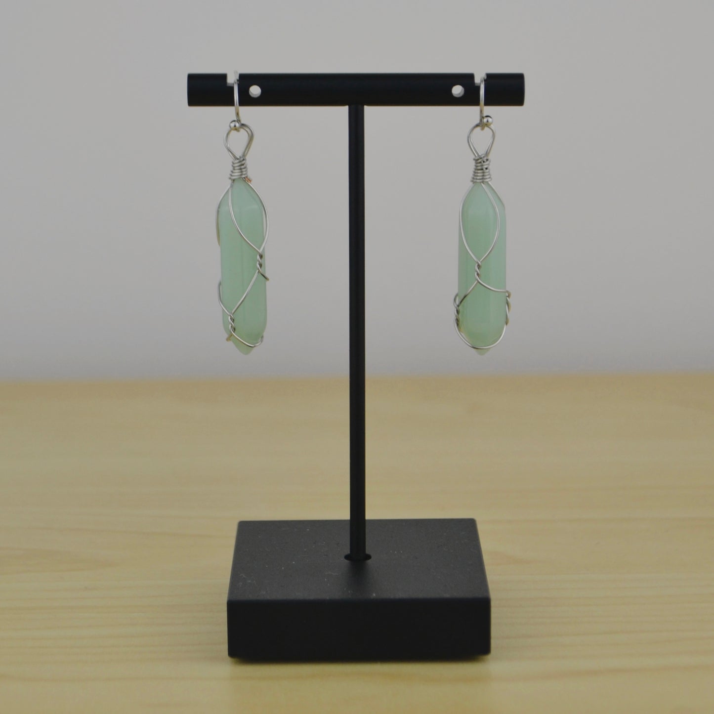 Wire Wrapped Gemstone Earrings