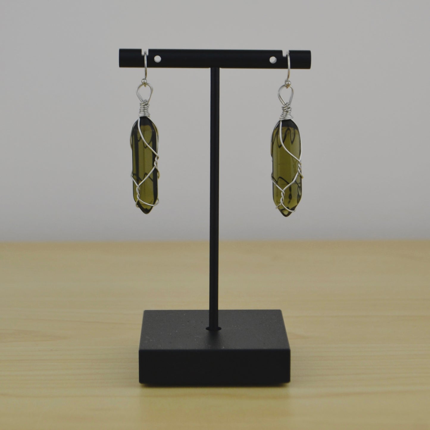Wire Wrapped Gemstone Earrings