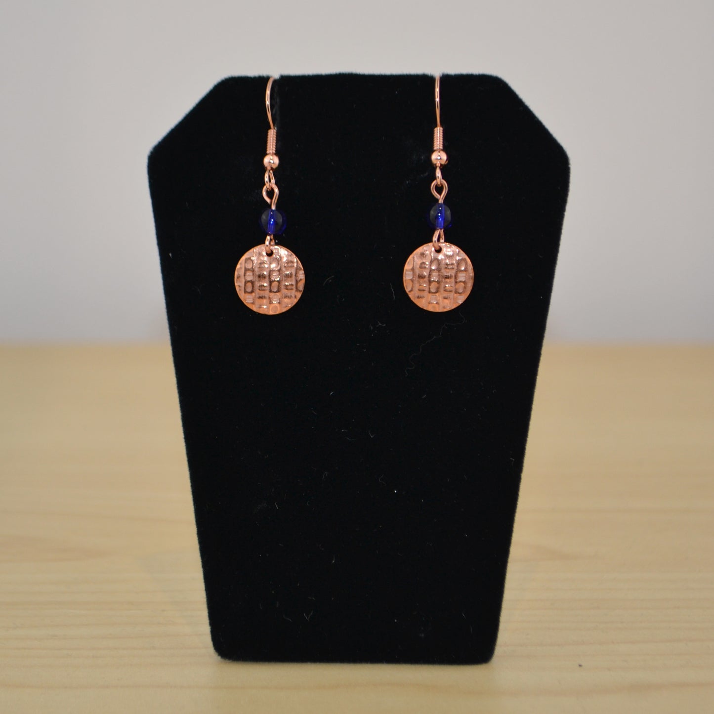 XS Copper Disc w Blue Bead