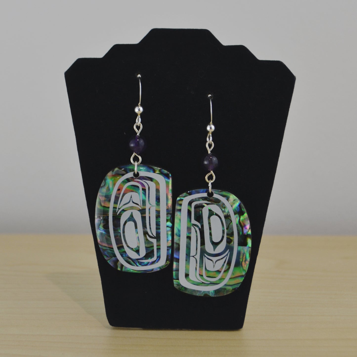 Abalone Trout Head Earrings