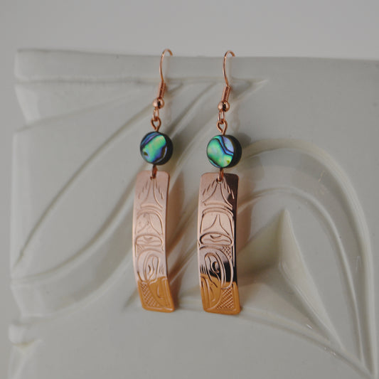 Copper Raven Stick w Abalone