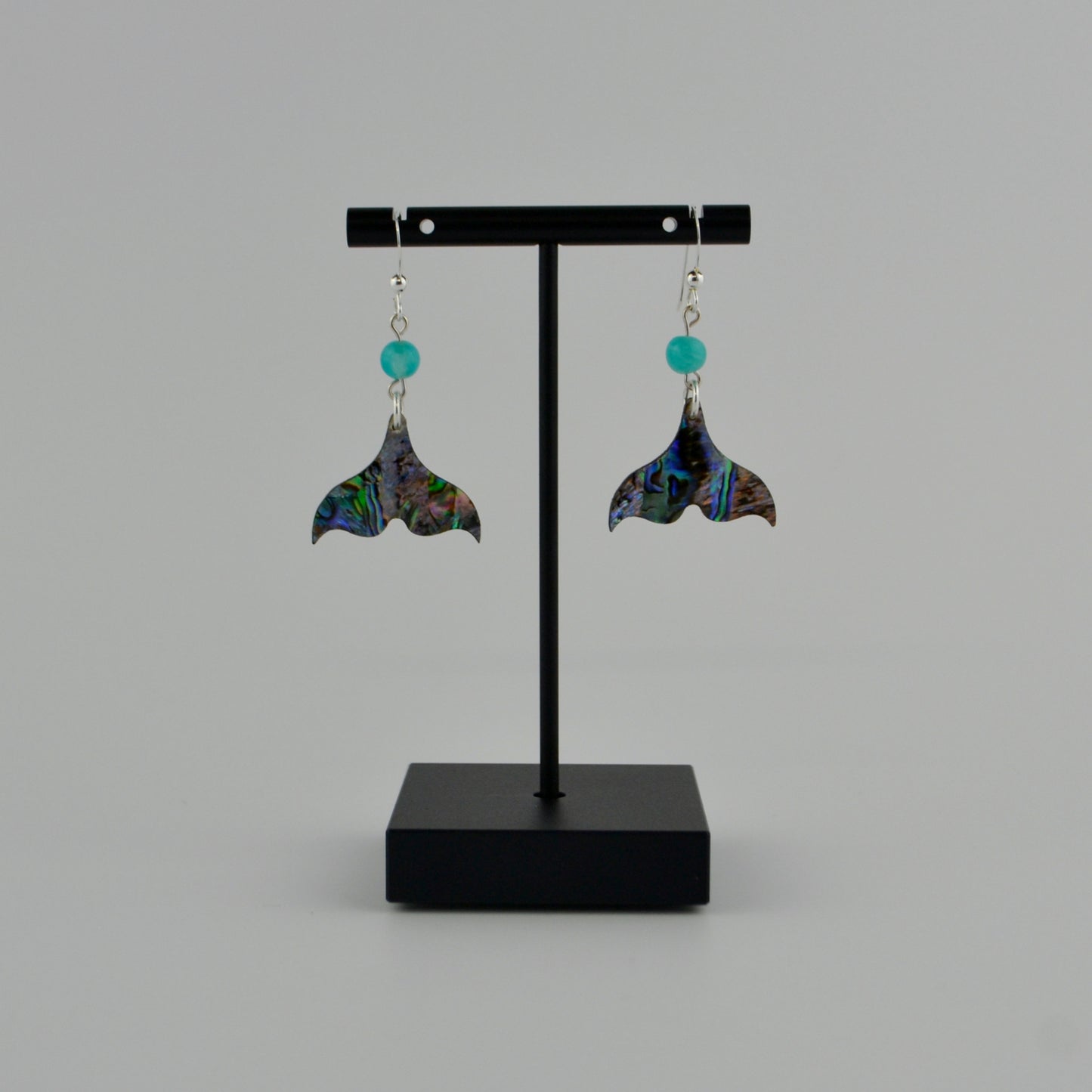 Abalone Whale Tail Earrings