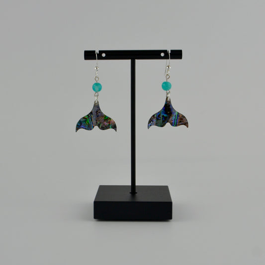 Abalone Whale Tail Earrings