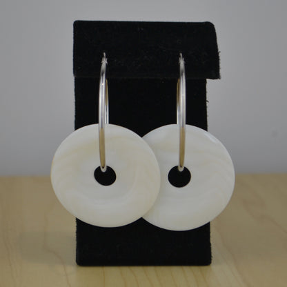 MOP Donut Earrings w/ SS Hoop