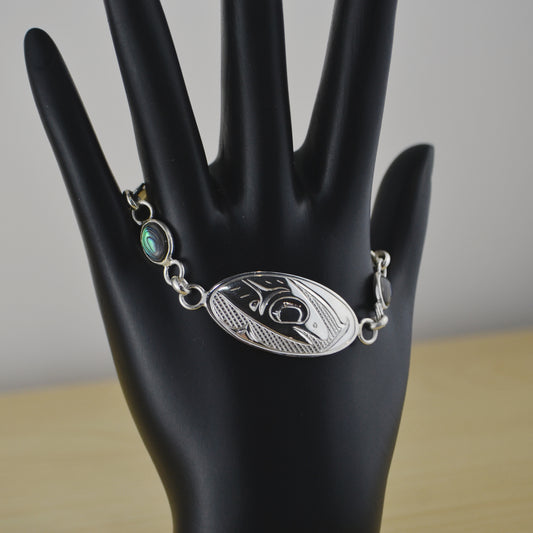 Salmon Link Bracelet w Abalone