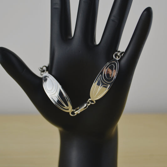 Salmon Link Bracelet w Abalone