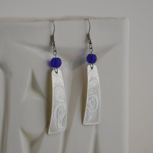 Silver Eagle Stick w Blue Bead