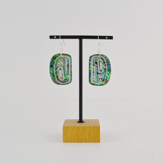 Abalone Trout Head Earrings